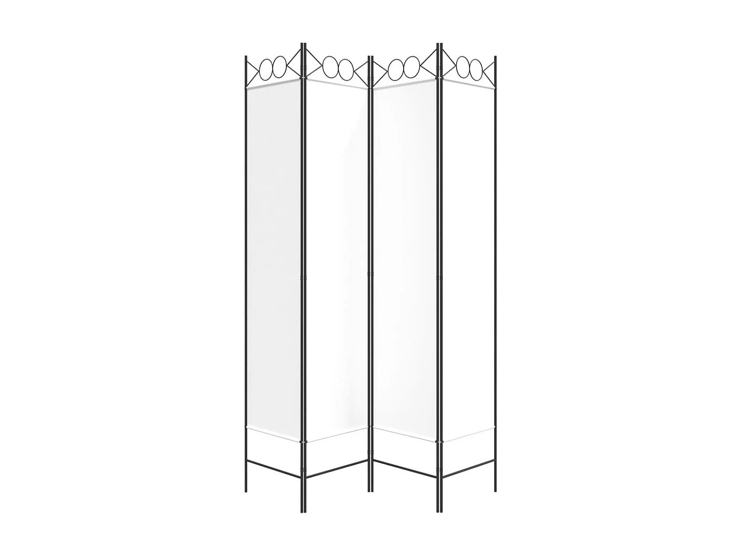 Parede divisória 4 painéis Branco 160x200 cm Tecido