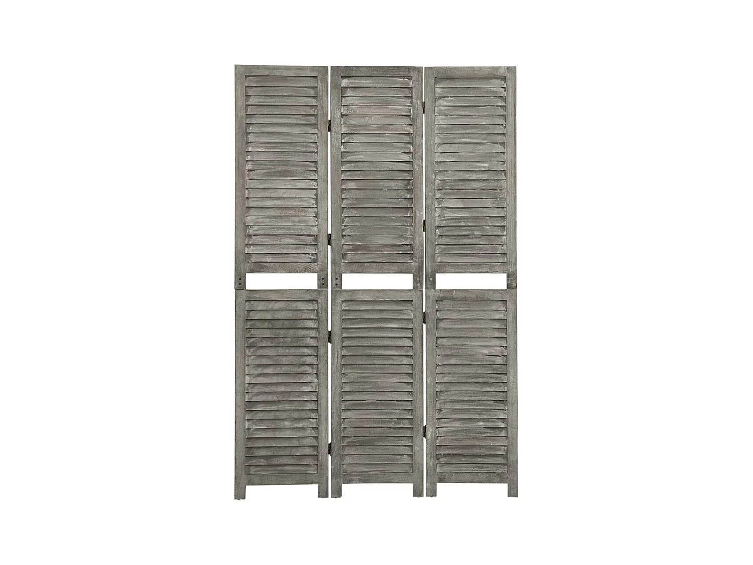 Cloison de séparation 3 panneaux Gris 106,5x166 cm Bois solide