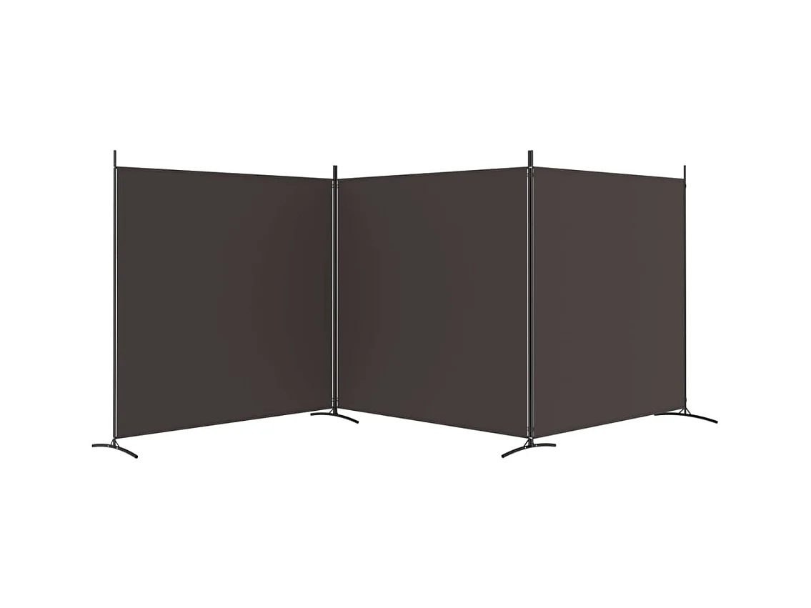 Tabique 3 paneles Marrón 525x180 cm Tela