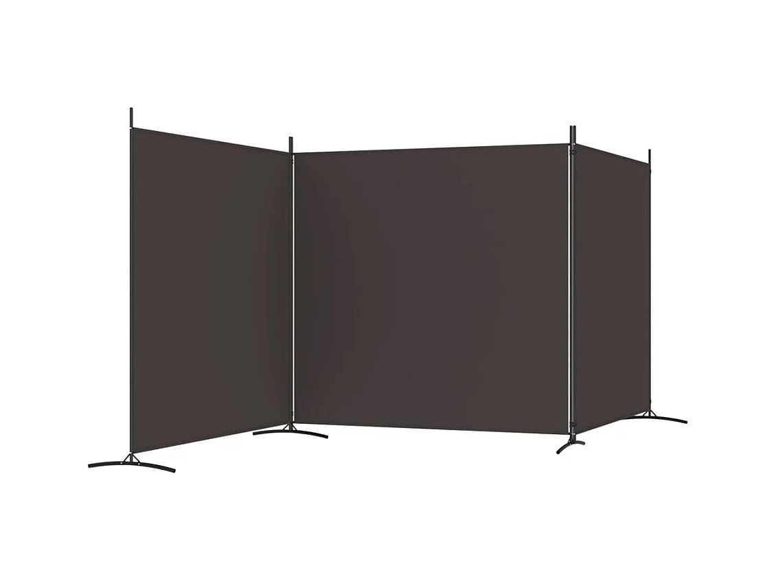 Tabique 3 paneles Marrón 525x180 cm Tela
