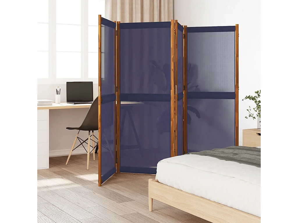 Parete divisoria 4 pannelli blu scuro 280x180 cm