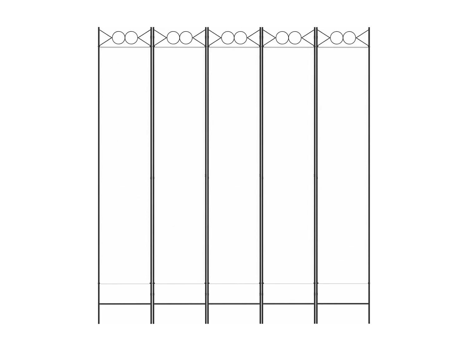 Parete divisoria 5 pannelli Tessuto Bianco 200x220 cm