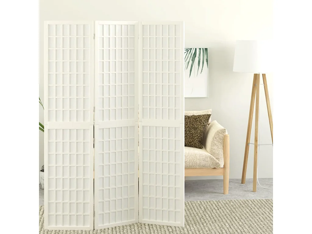 Tabique plegable 3 paneles 120x170 cm Blanco