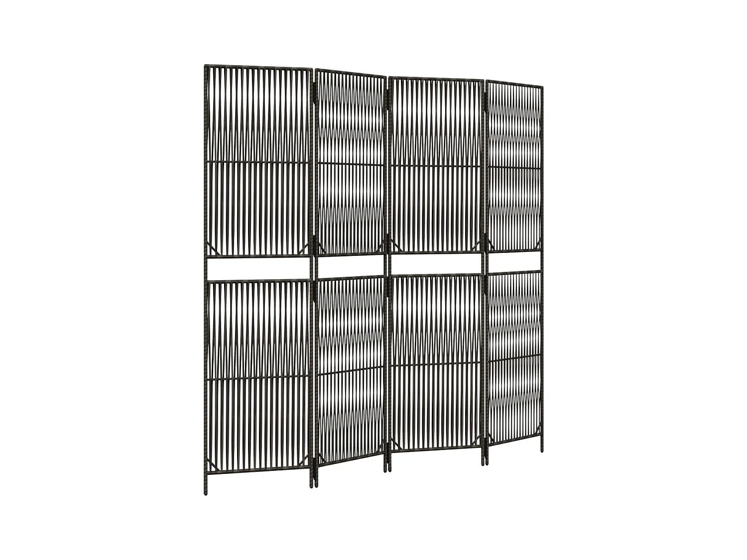 Tabique de resina tejida gris de 4 paneles