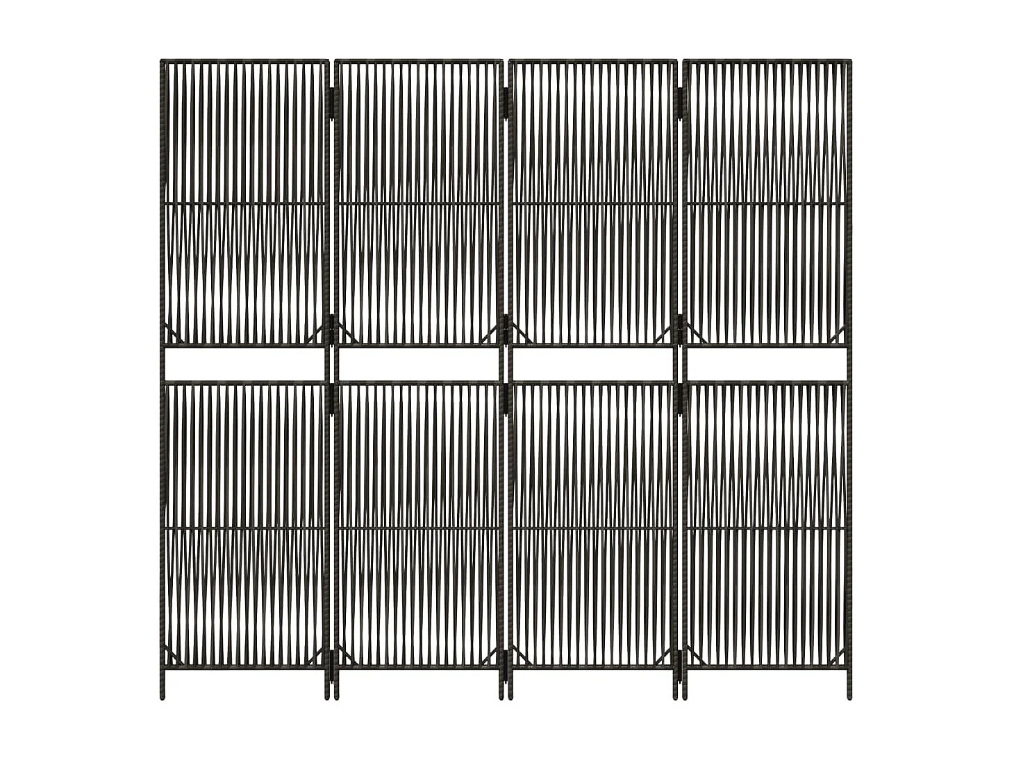 Cloison de séparation 4 panneaux gris résine tressée