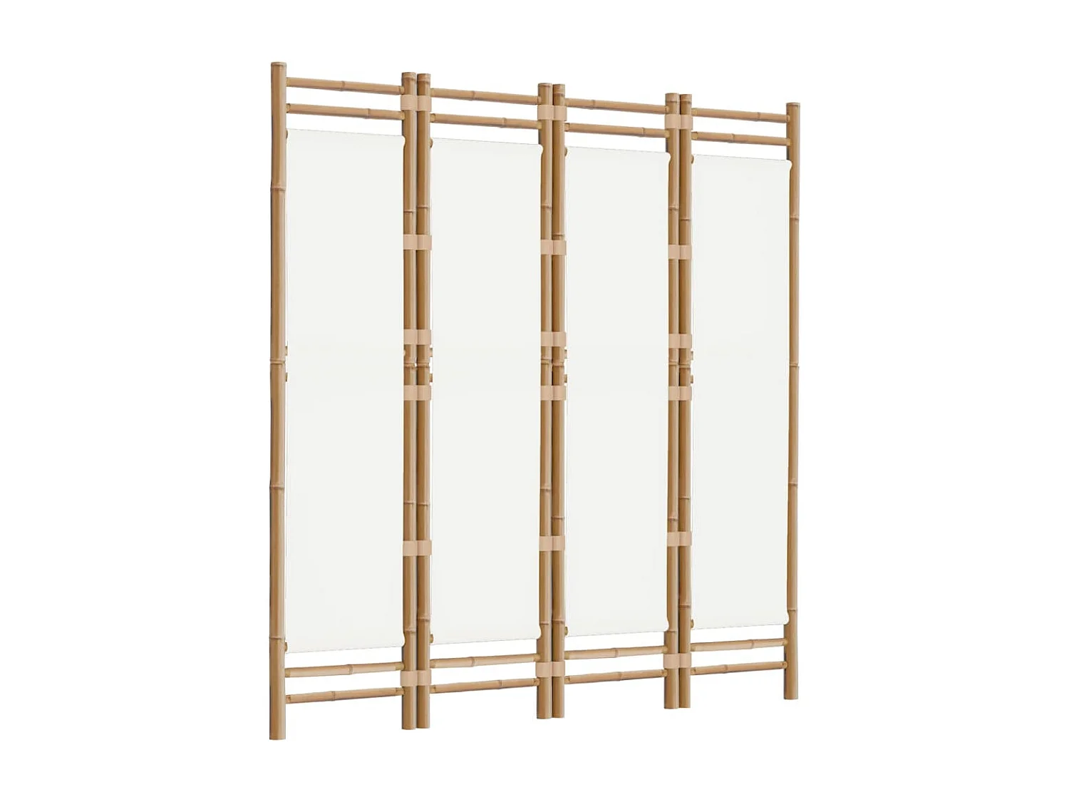 Tabique abatible 4 paneles 160 cm Bambú y lona