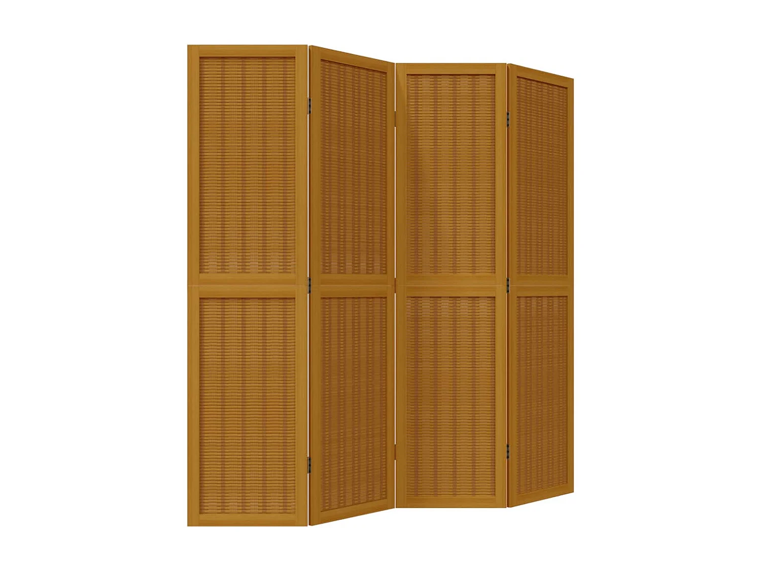 Tabique 4 paneles marrón madera maciza de paulownia