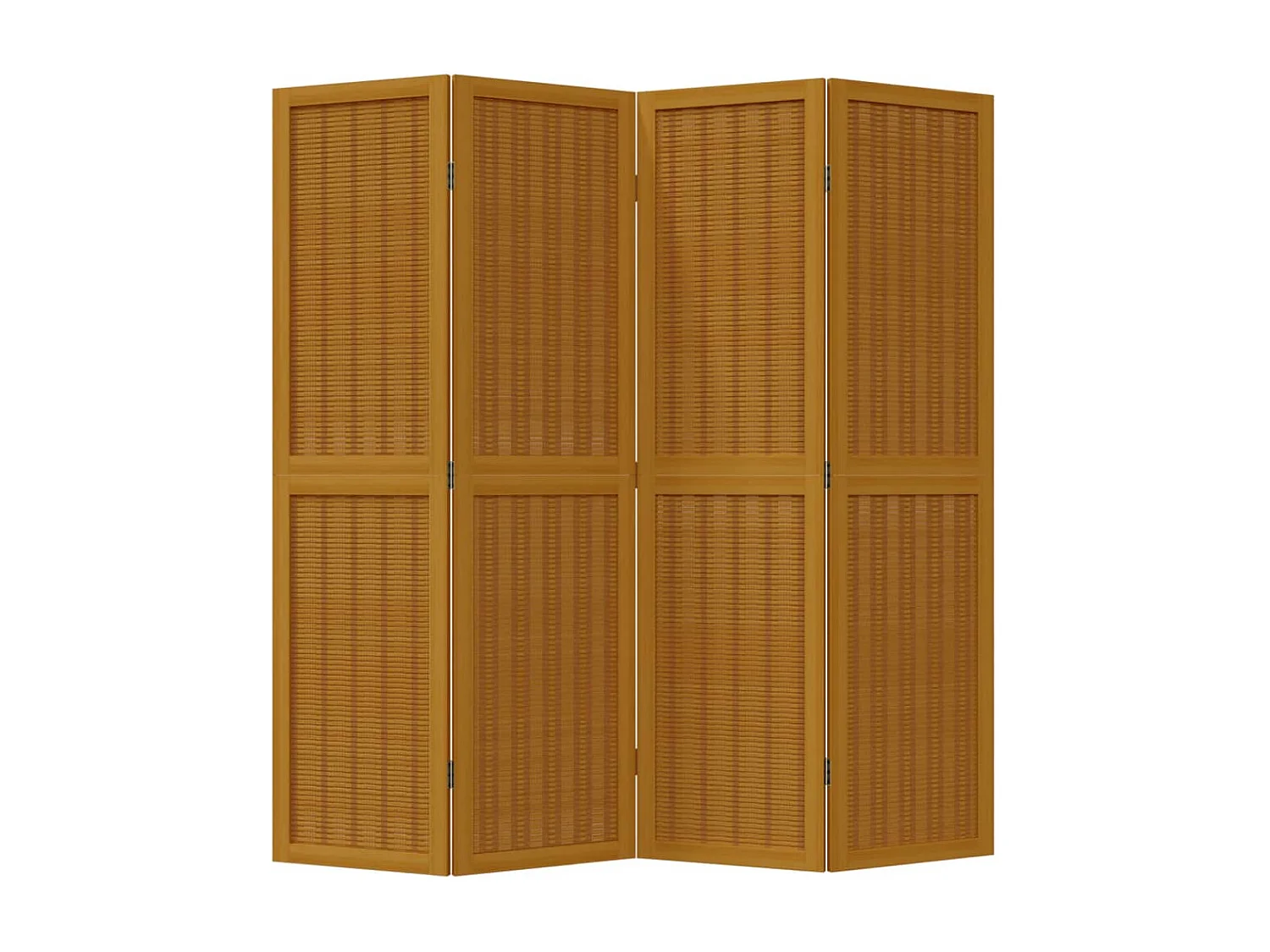 Tabique 4 paneles marrón madera maciza de paulownia