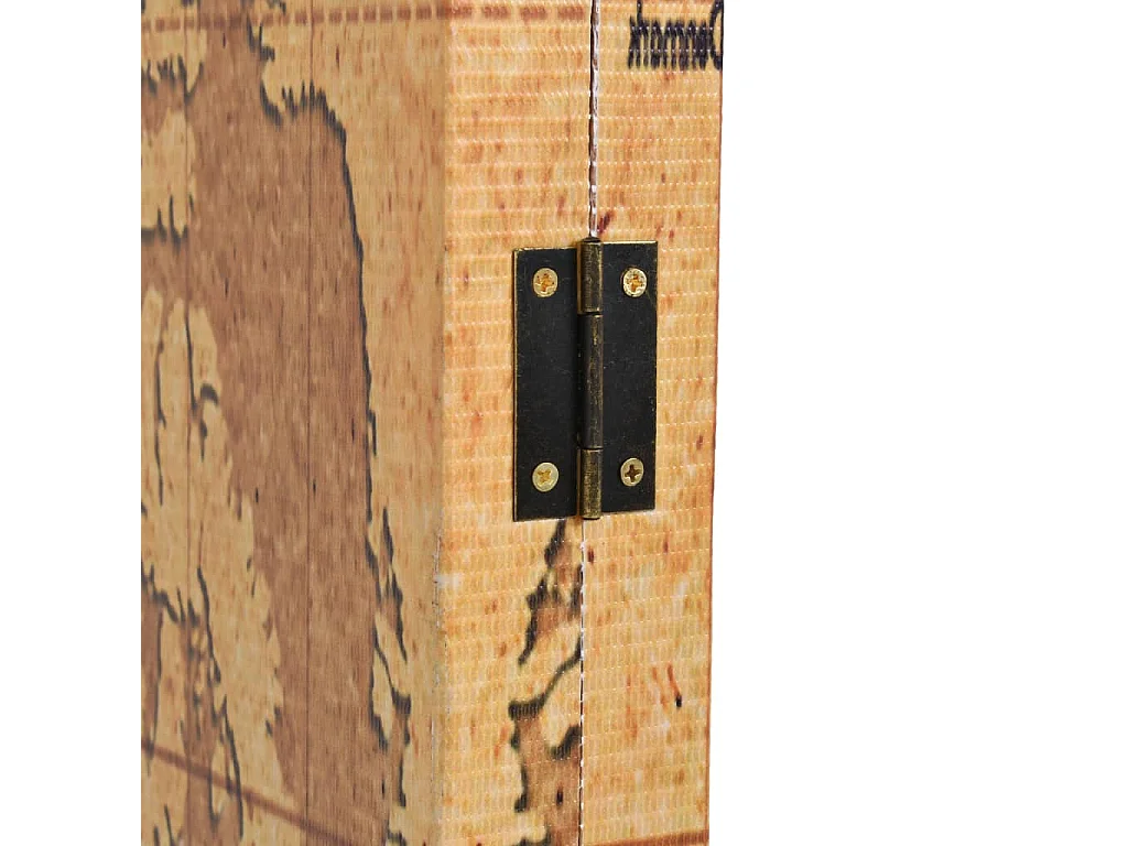 Opvouwbare scheidingswand 200 x 170 cm Wereldkaart Geel