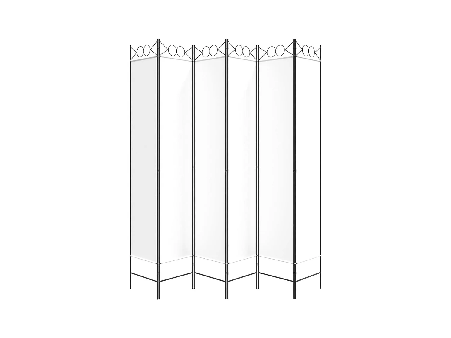 Parete divisoria 6 pannelli Tessuto Bianco 240x220 cm