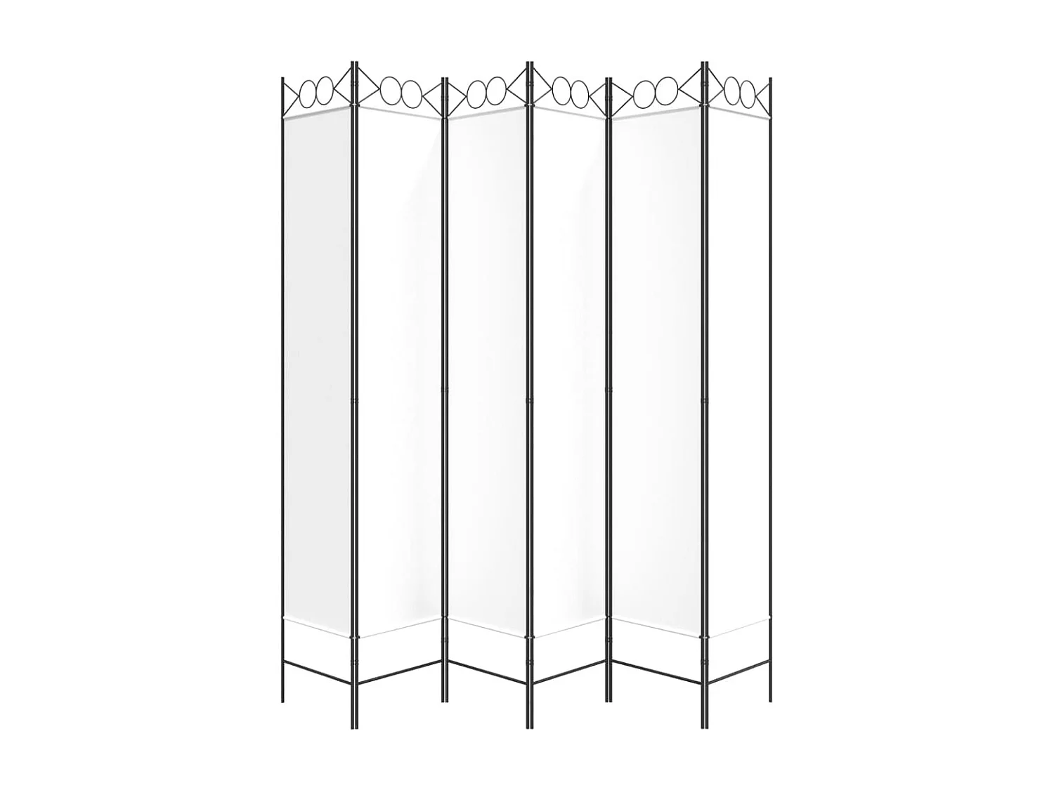 Parete divisoria 6 pannelli Tessuto Bianco 240x220 cm