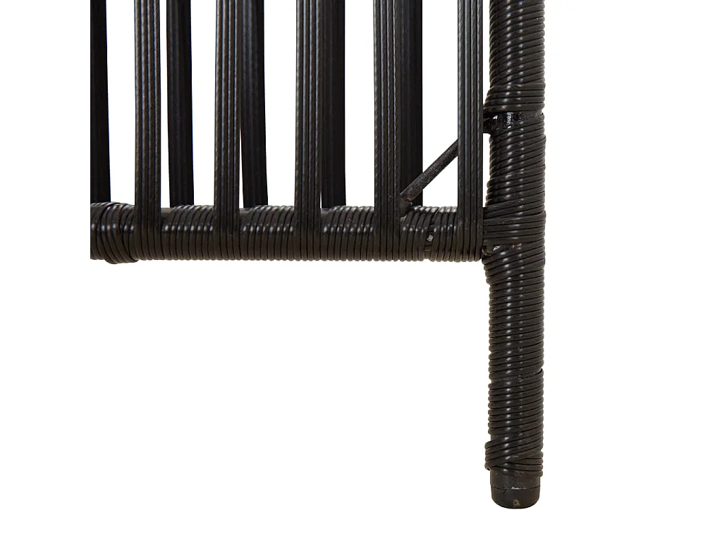 Cloison de séparation 4 panneaux noir résine tressée