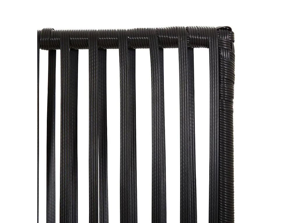 Cloison de séparation 4 panneaux noir résine tressée