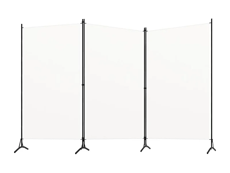 Parede divisória 3 painéis Branco 260x180 cm Tecido