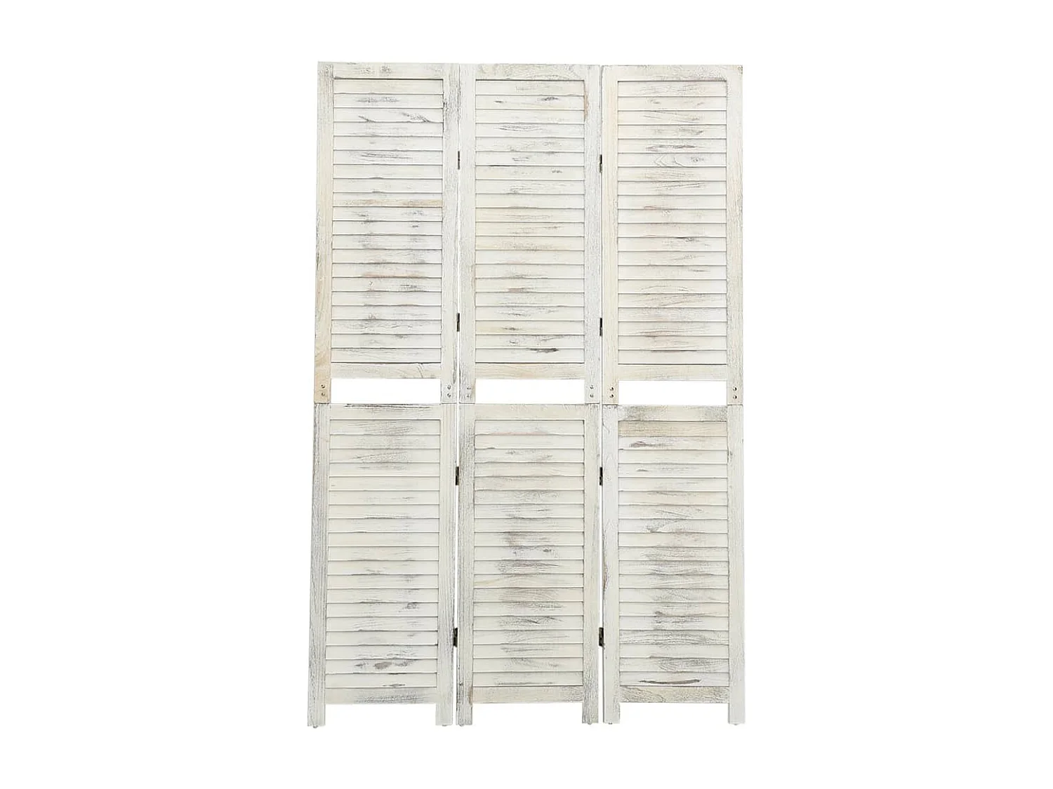 Trennwand 3 Paneele Antikweiß 105x165 cm Holz