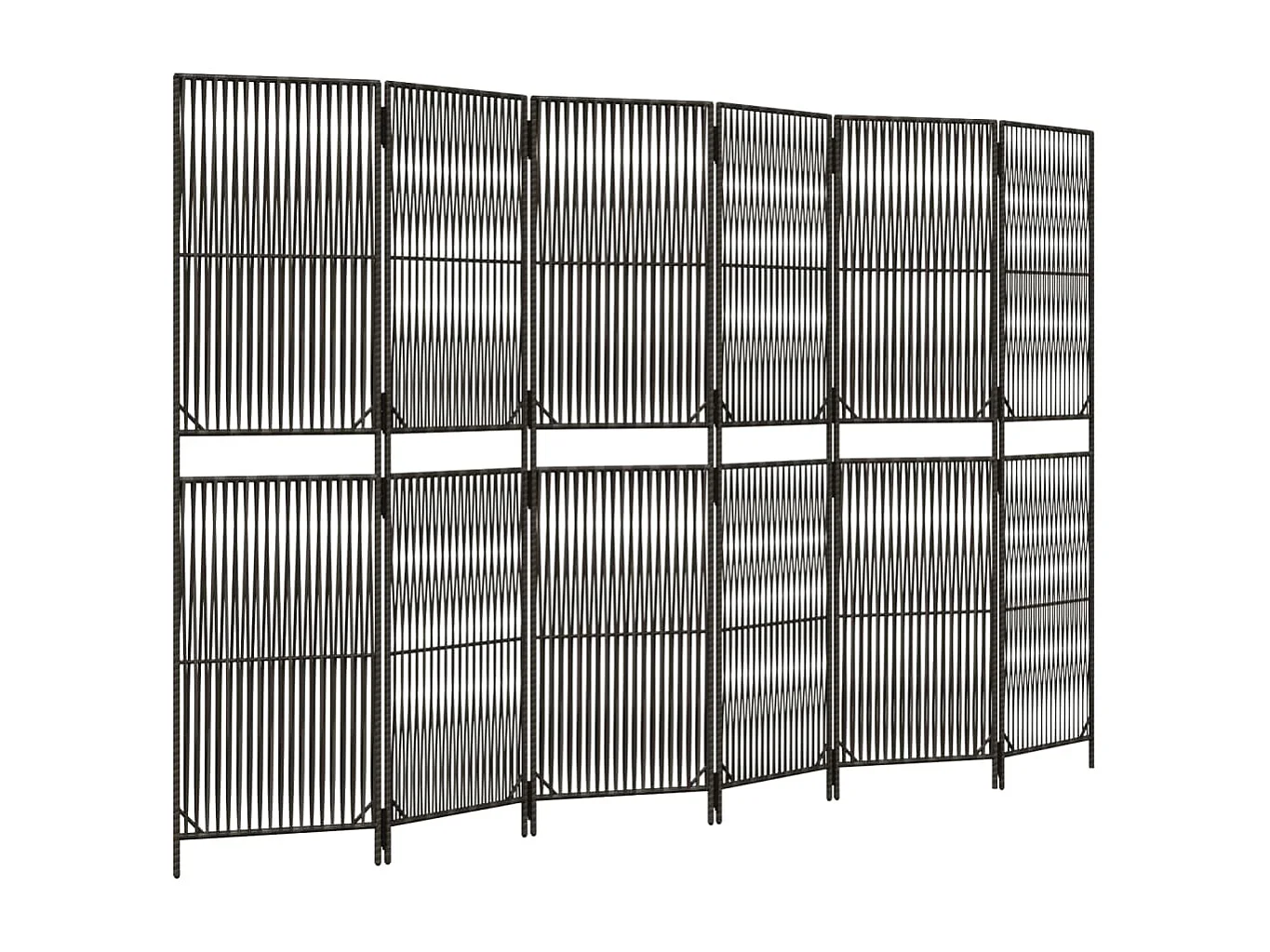 Tabique de resina tejida gris de 6 paneles