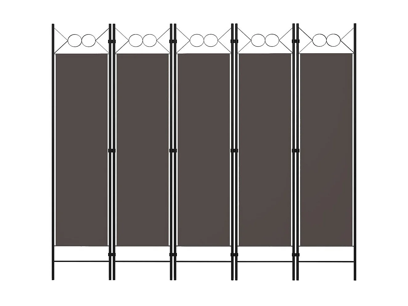 Parete divisoria 5 pannelli Antracite 200x180 cm
