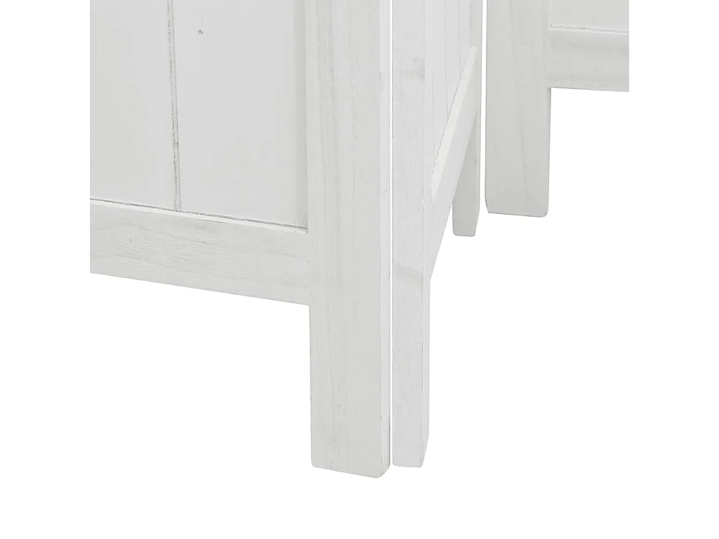 Parete divisoria 5 pannelli in legno massello di paulownia bianco