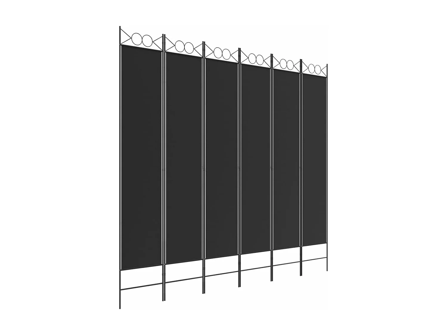 Parede divisória 6 painéis Preto 240x220 cm Tecido