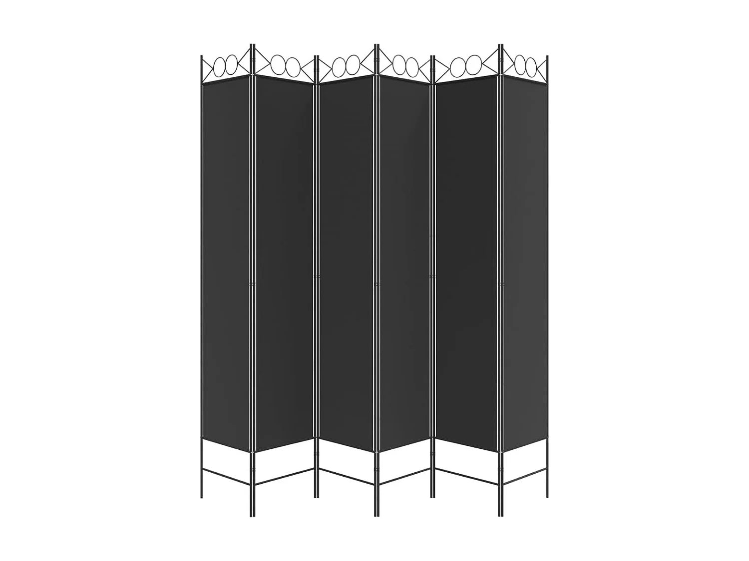 Parede divisória 6 painéis Preto 240x220 cm Tecido