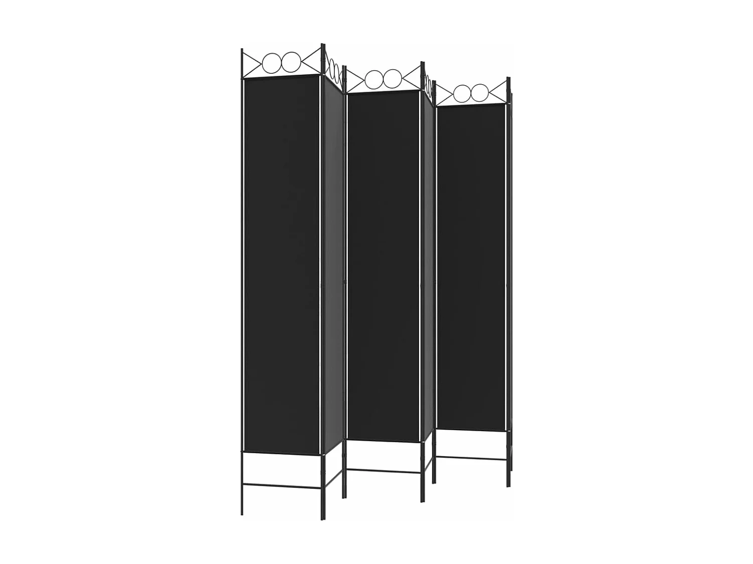 Parede divisória 6 painéis Preto 240x220 cm Tecido
