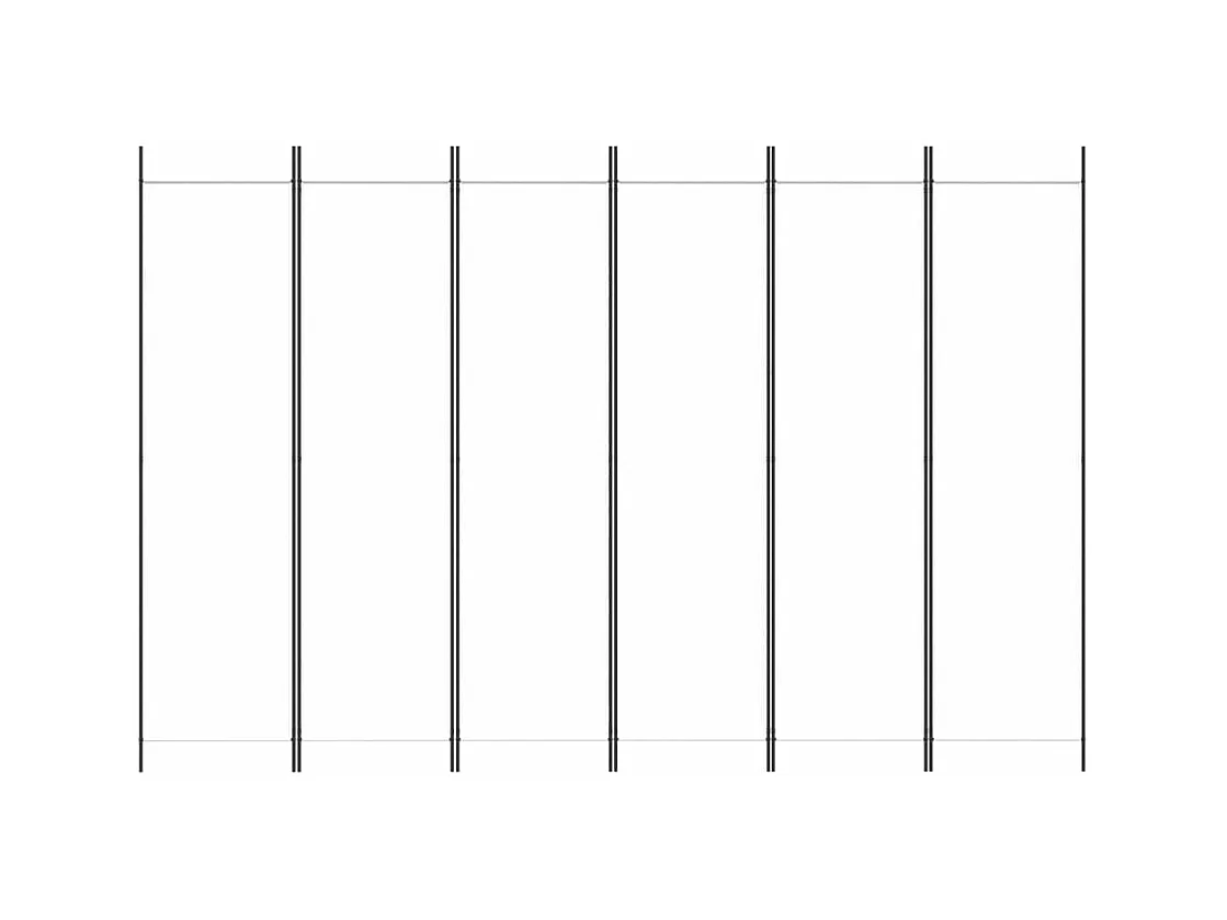 Tabique 6 paneles Blanco 300x200 cm Tela
