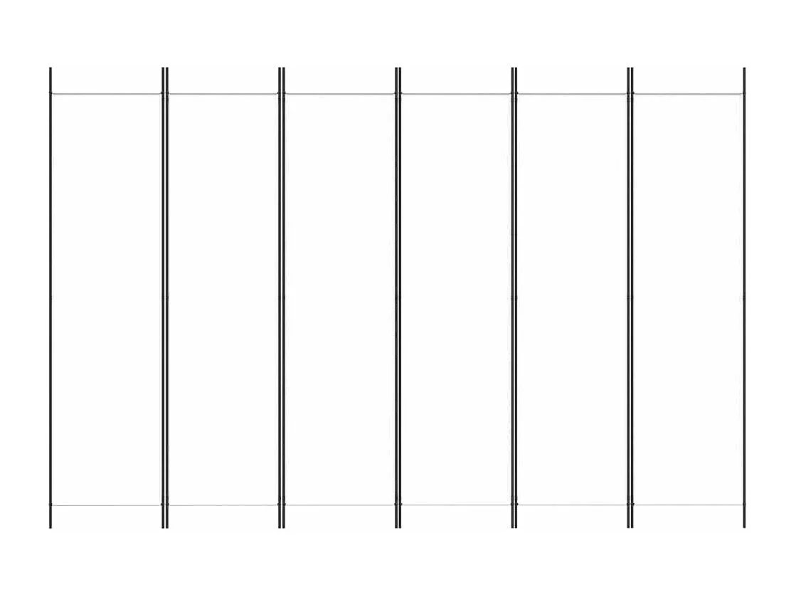 Parete divisoria 6 pannelli Tessuto Bianco 300x200 cm