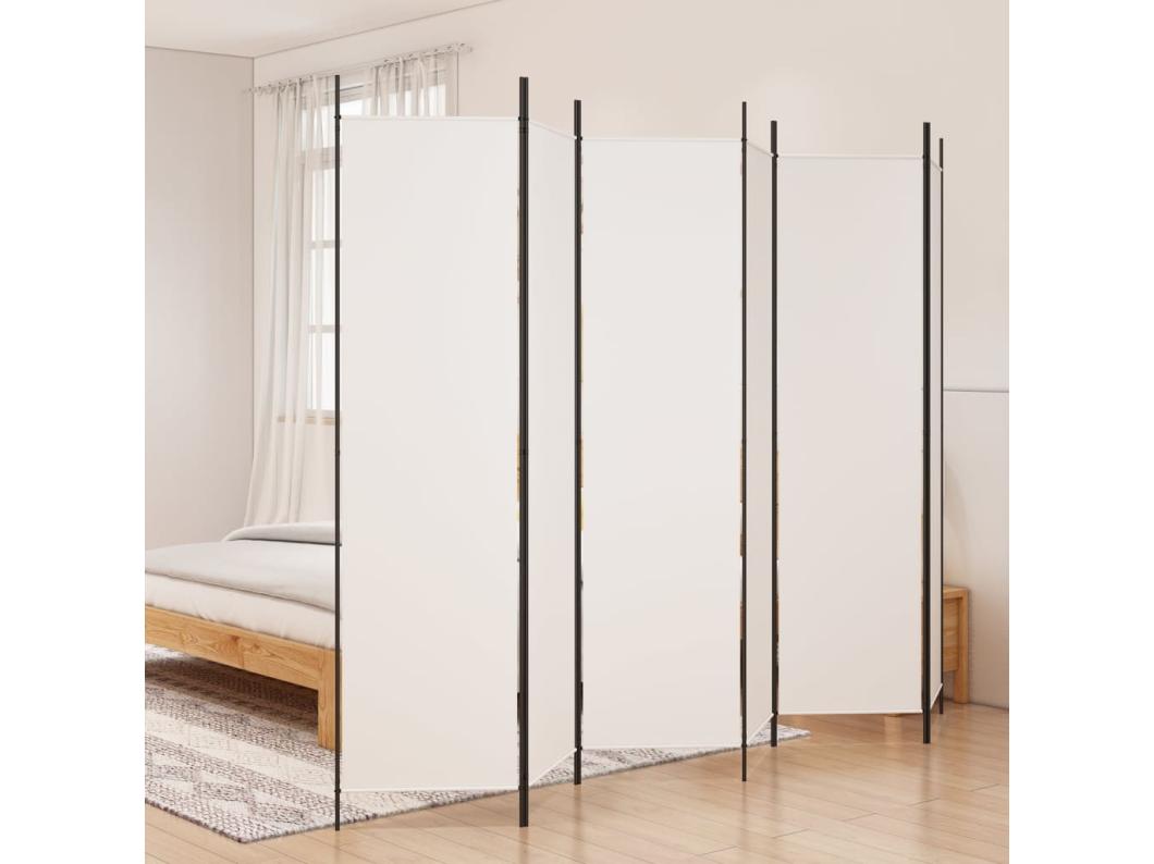 Parede divisória 6 painéis Branco 300x200 cm Tecido