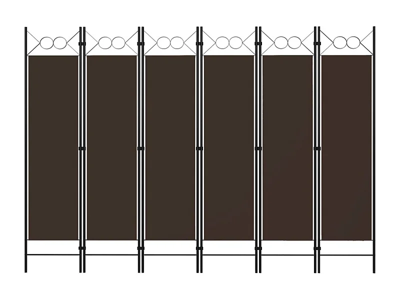Cloison de séparation 6 panneaux Marron 240x180 cm