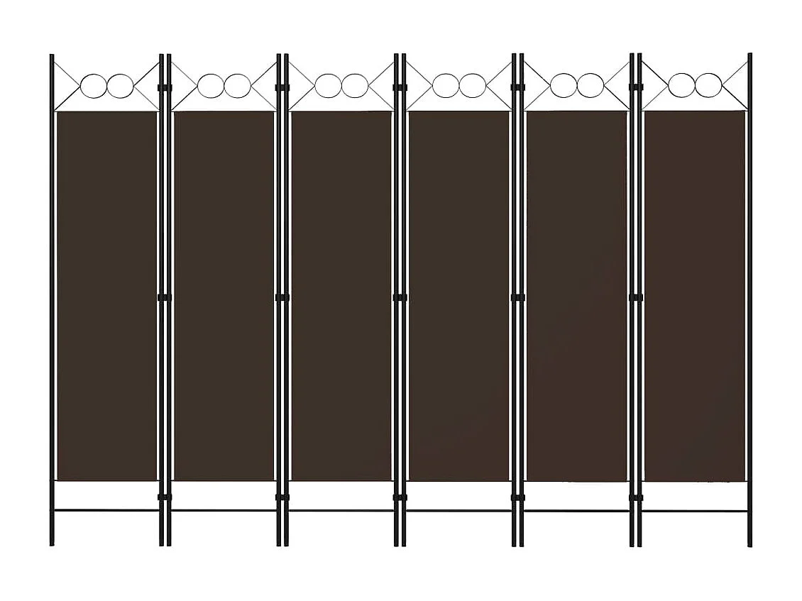 Cloison de séparation 6 panneaux Marron 240x180 cm