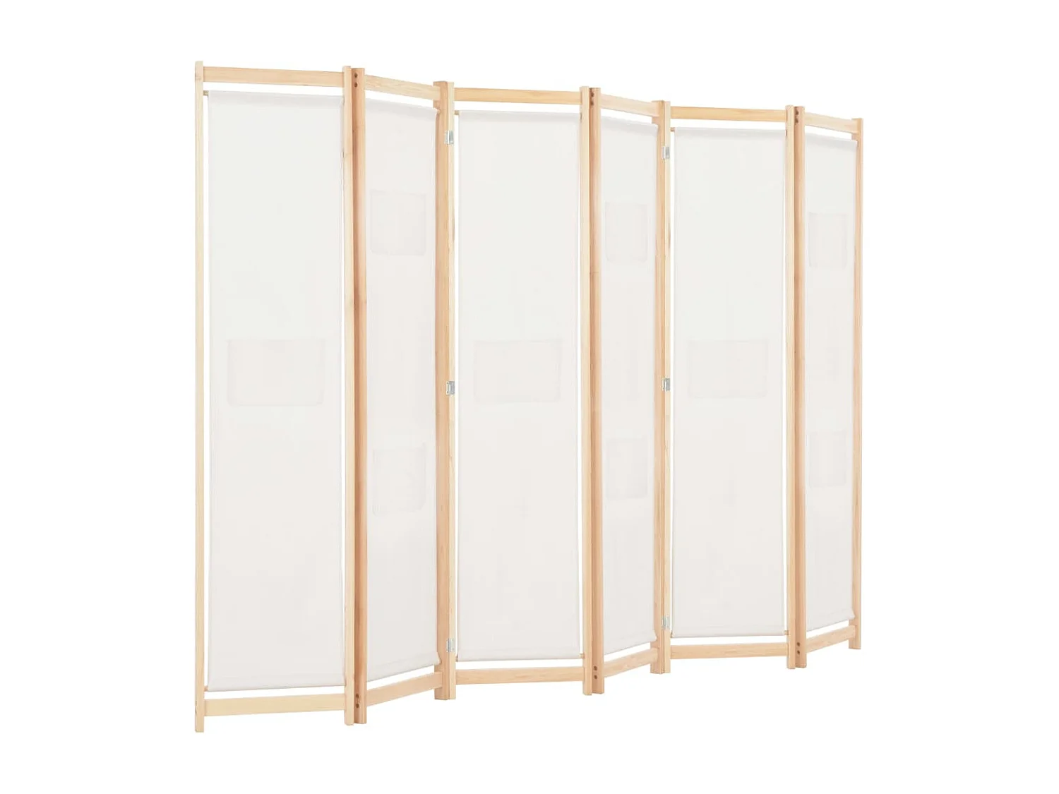 Parete divisoria 6 pannelli Crema 240 x 170 x 4 cm Tessuto