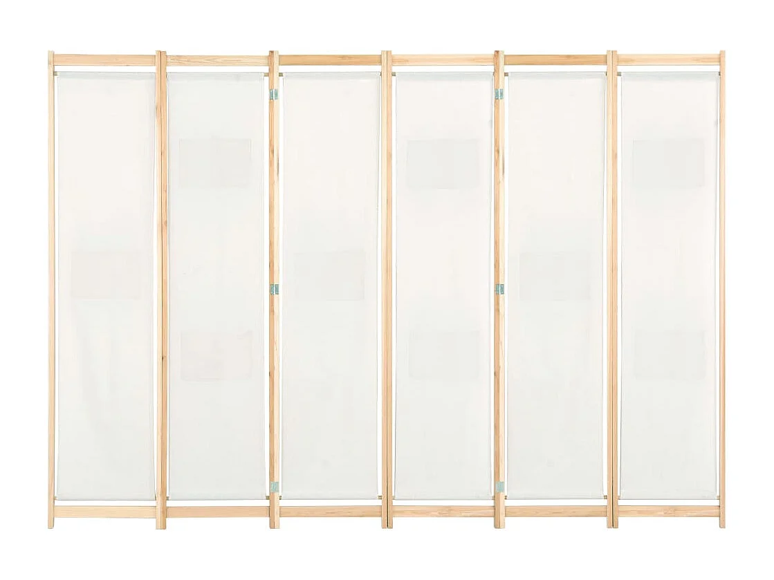 Parede divisória 6 painéis Creme 240 x 170 x 4 cm Tecido