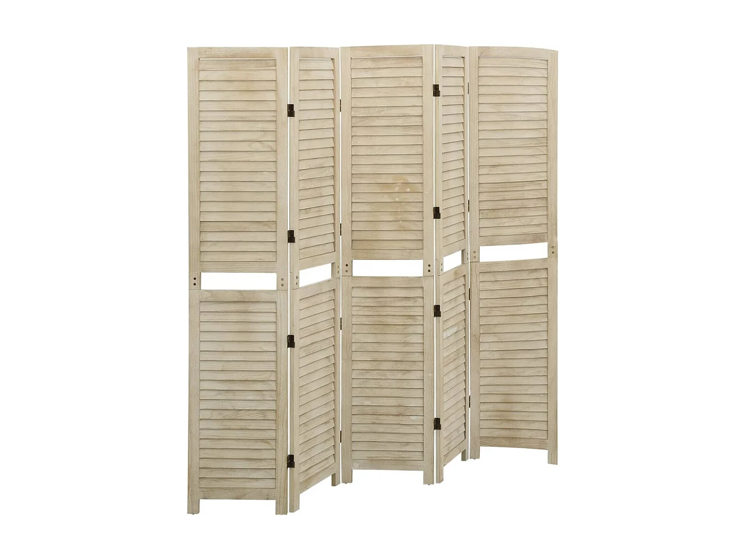 Trennwand 5 Paneele 175x165 cm Paulownia-Holz