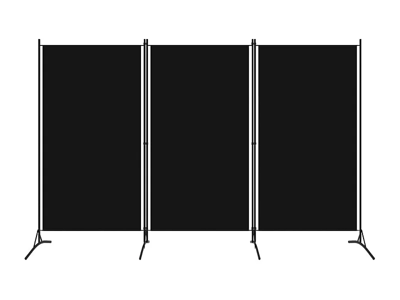 Parede divisória 3 painéis Preto 260x180 cm