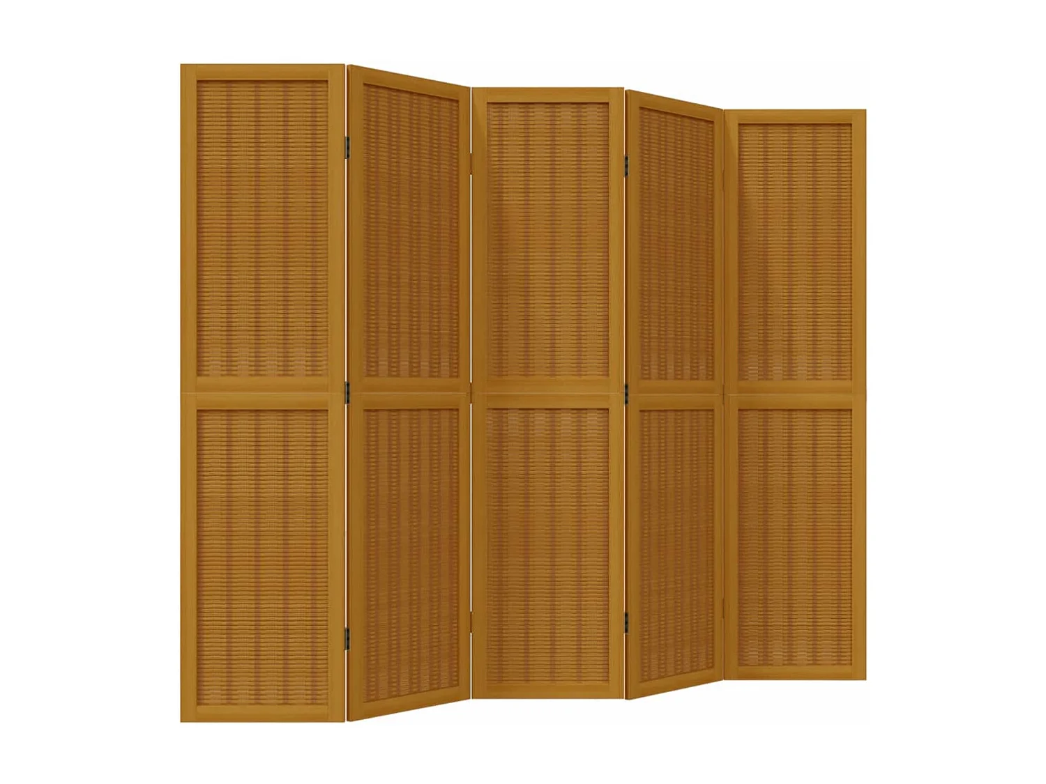 Tabique 5 paneles marrón madera maciza de paulownia