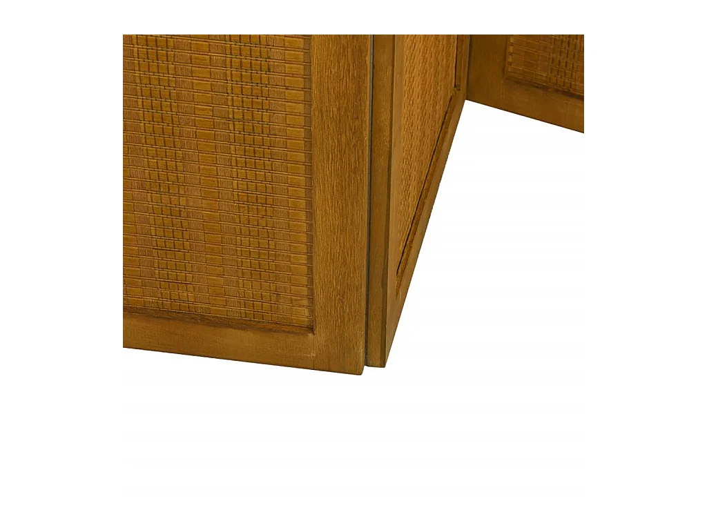 Tabique 5 paneles marrón madera maciza de paulownia