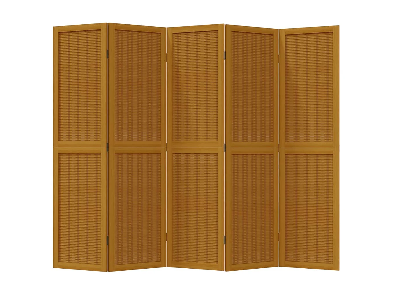 Scheidingswand 5 bruine panelen massief paulowniahout