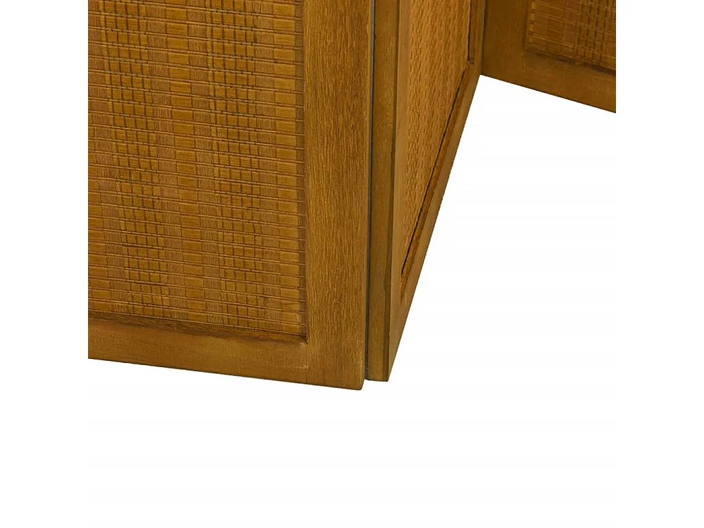 Scheidingswand 5 bruine panelen massief paulowniahout