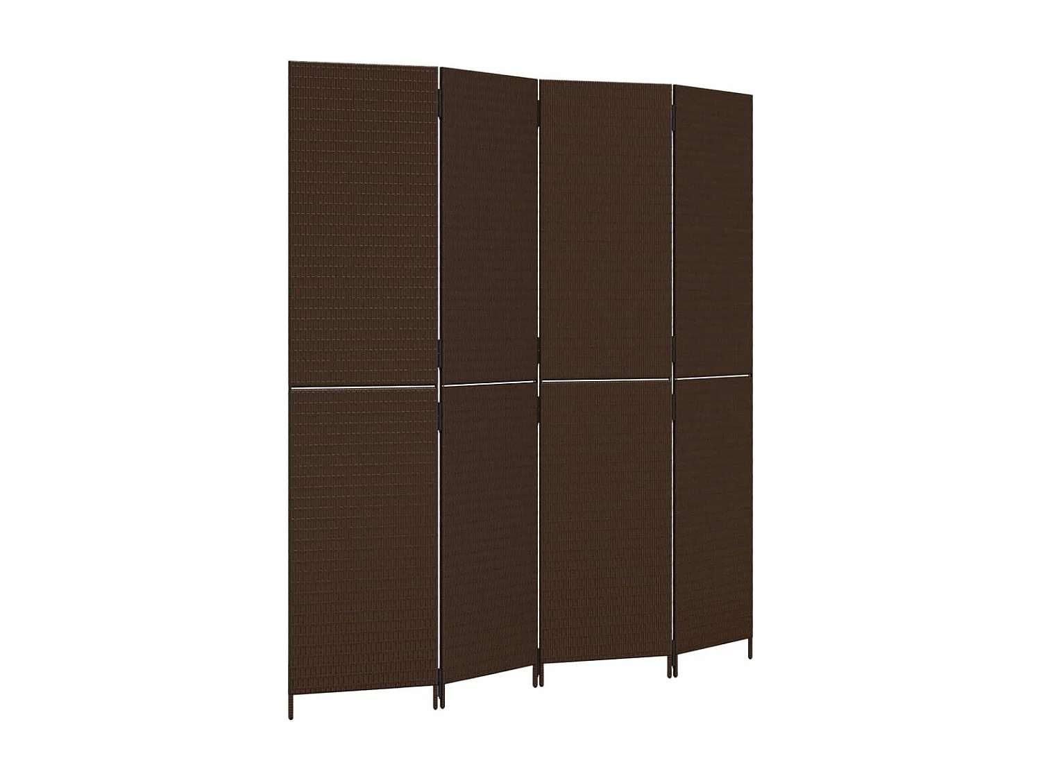 Tabique de resina tejida marrón de 4 paneles