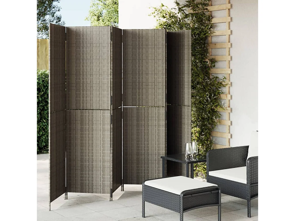 Tabique de resina tejida gris de 6 paneles