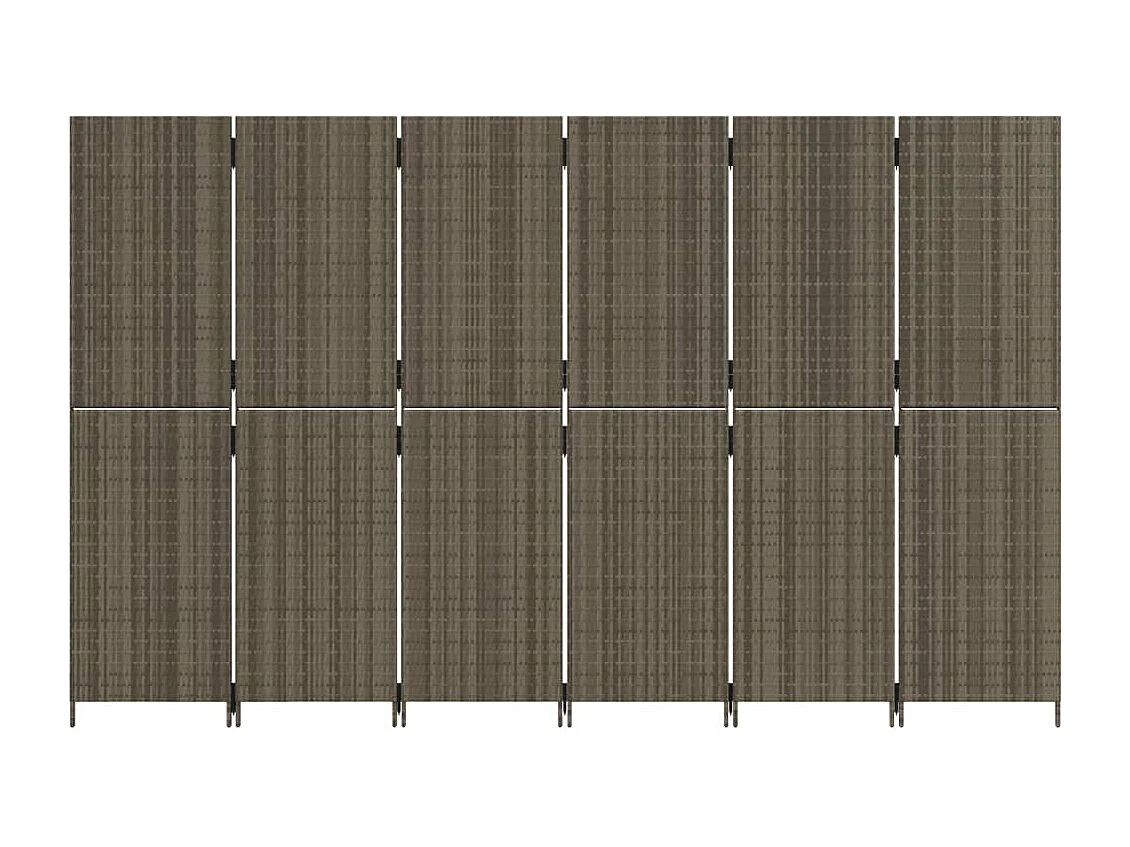 Tabique de resina tejida gris de 6 paneles