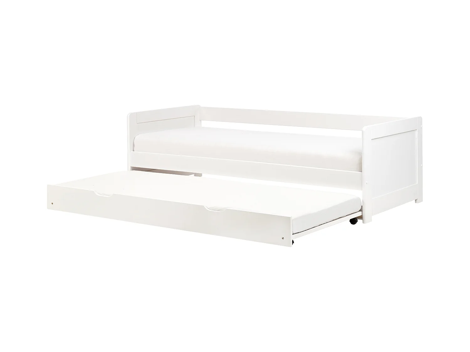 Lit gigogne Bois de pin GRAVELINES 90 x 200 cm Blanc
