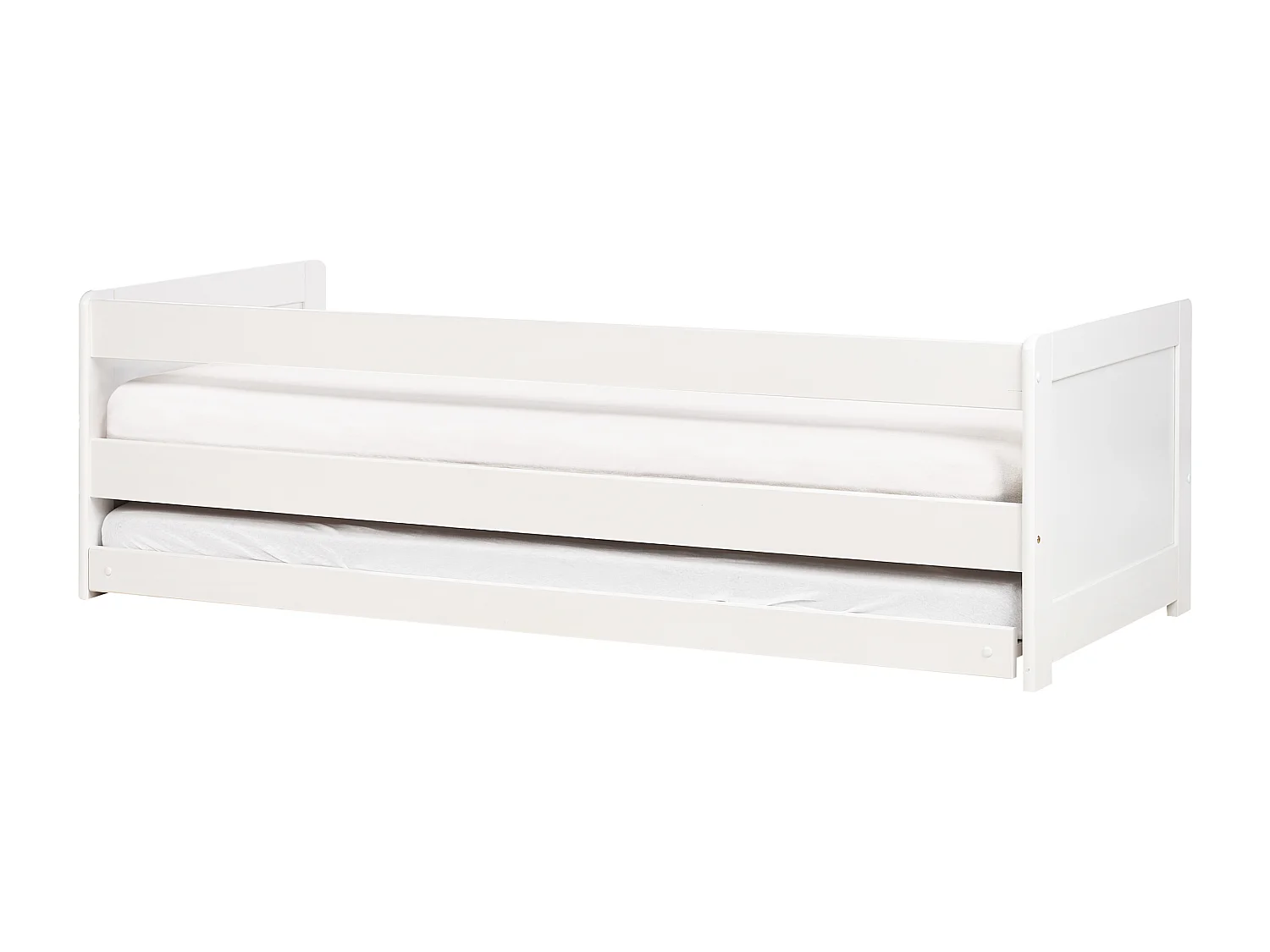 Lit gigogne Bois de pin GRAVELINES 90 x 200 cm Blanc