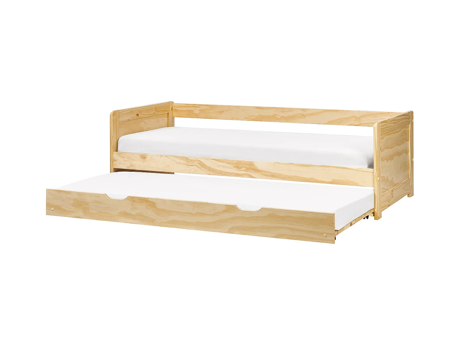 Lit gigogne Bois de pin GRAVELINES 90 x 200 cm Marron clair