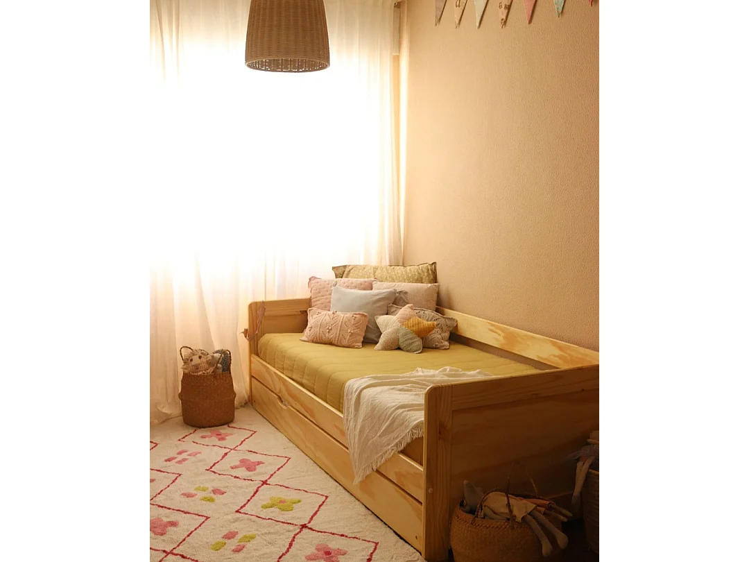 Lit gigogne Bois de pin GRAVELINES 90 x 200 cm Marron clair