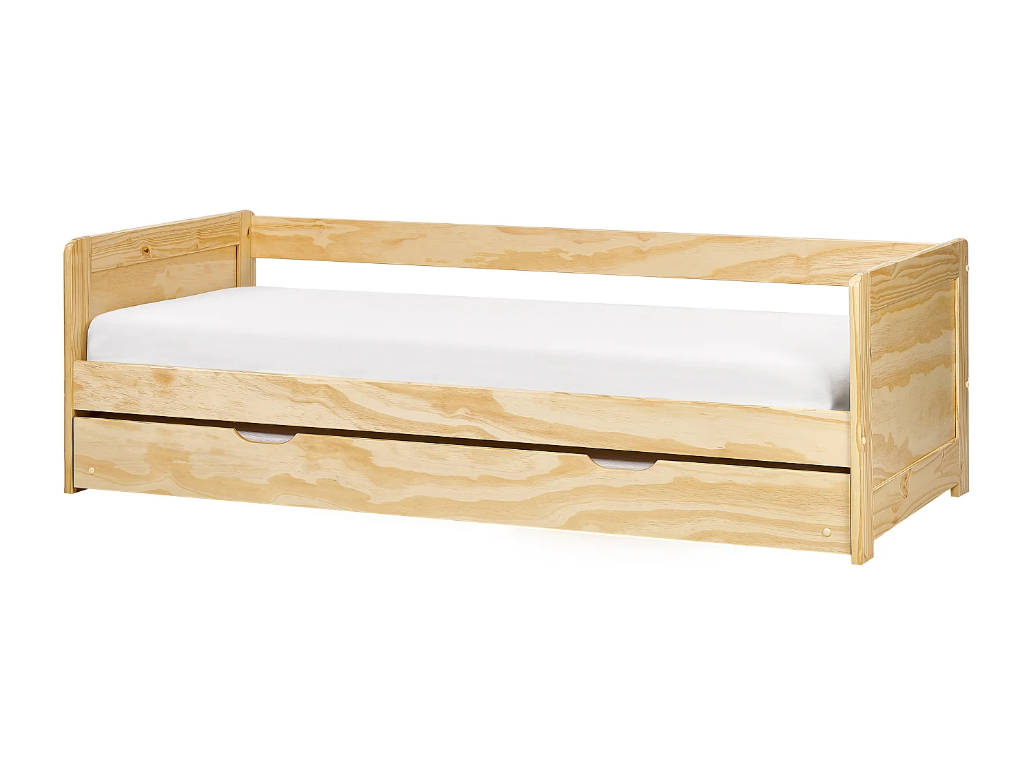 Onderschuifbed Dennenhout GRAVELINES 90 x 200 cm Lichtbruin