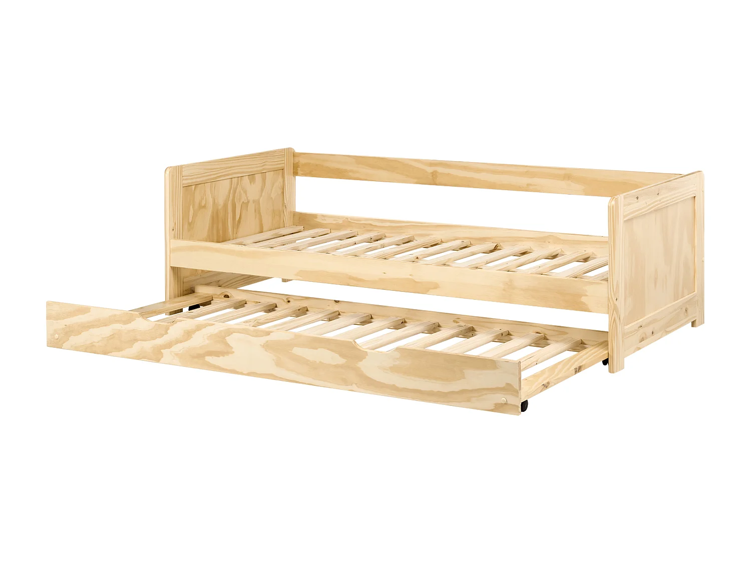 Onderschuifbed Dennenhout GRAVELINES 90 x 200 cm Lichtbruin