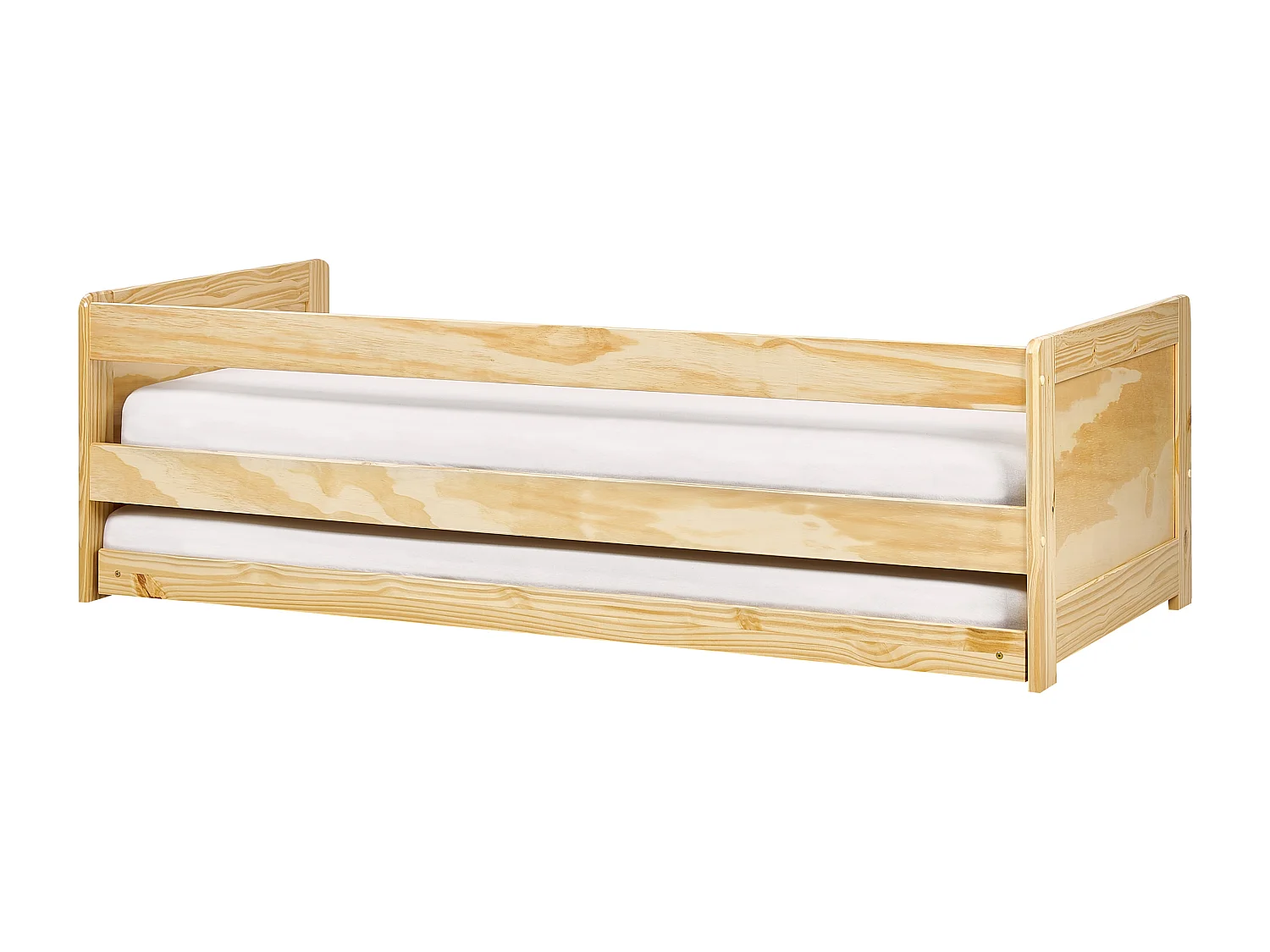 Łóżko wysuwane Drewno sosnowe GRAVELINES 90 x 200 cm Jasnobrązowy