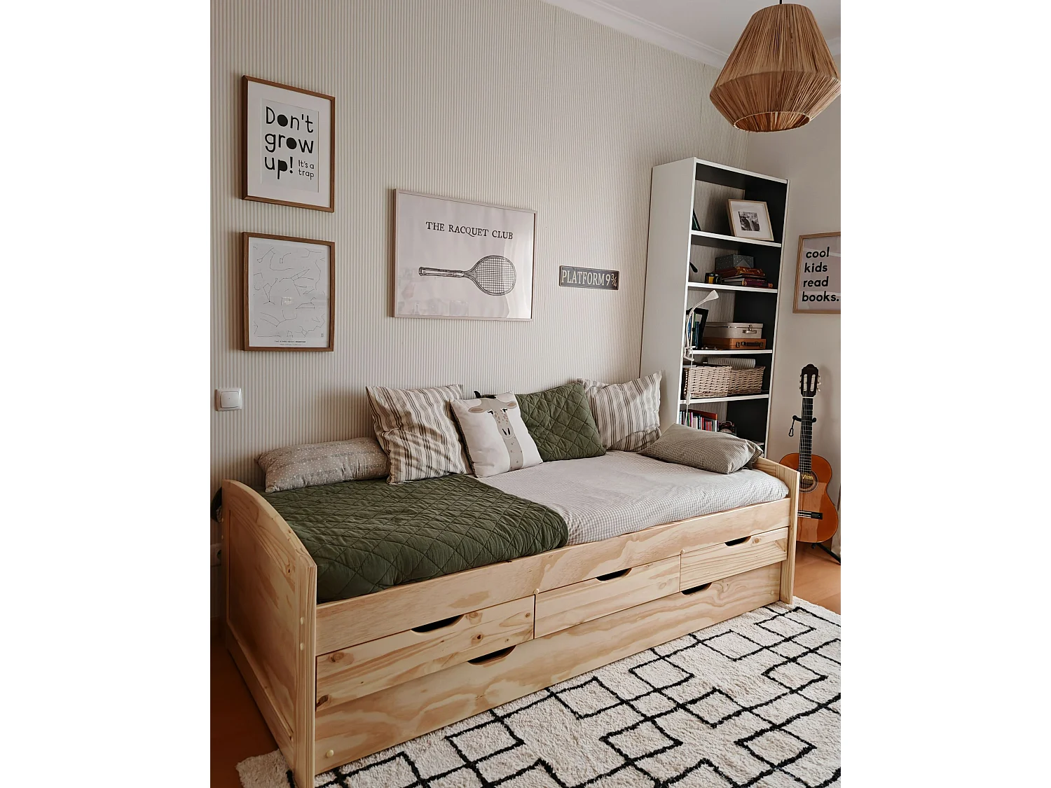 Trundle Bed Pine Wood PETIVILLE 90 x 200 cm (EU Single) Light Brown