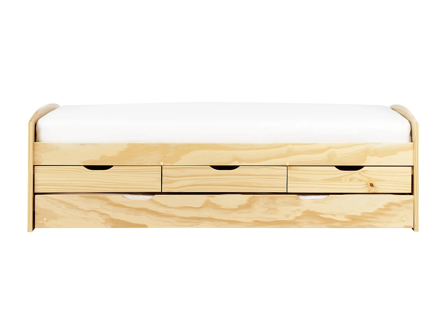 Onderschuifbed Dennenhout PETIVILLE 90 x 200 cm Lichtbruin